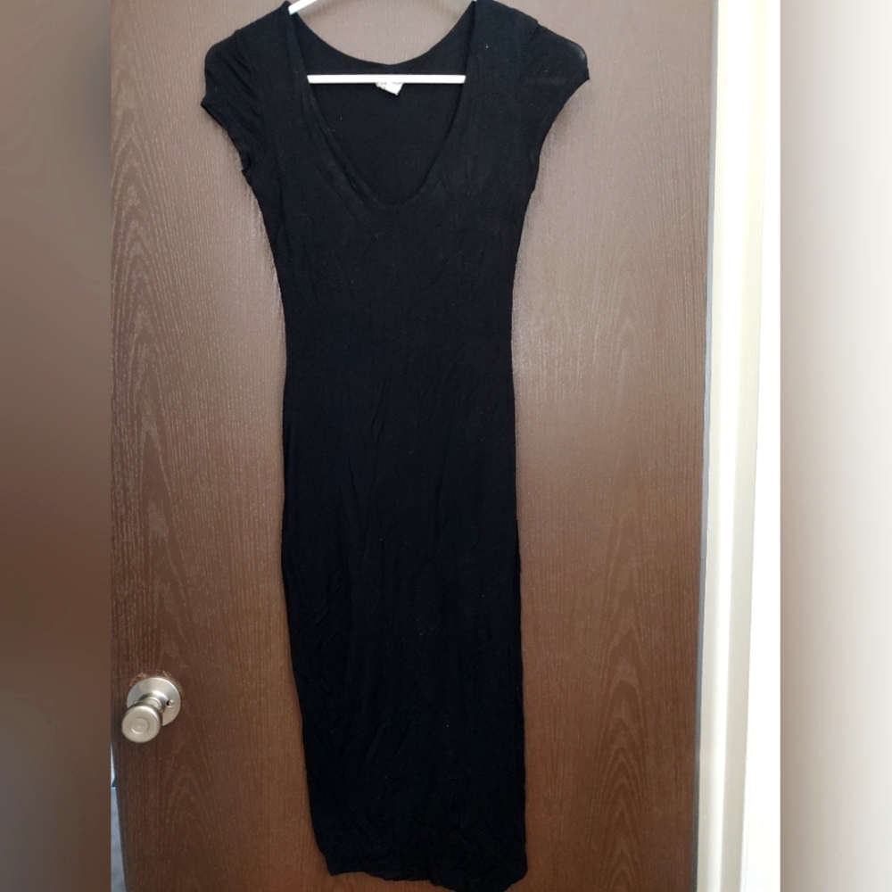 See you Monday black t shirt dress 2 layers